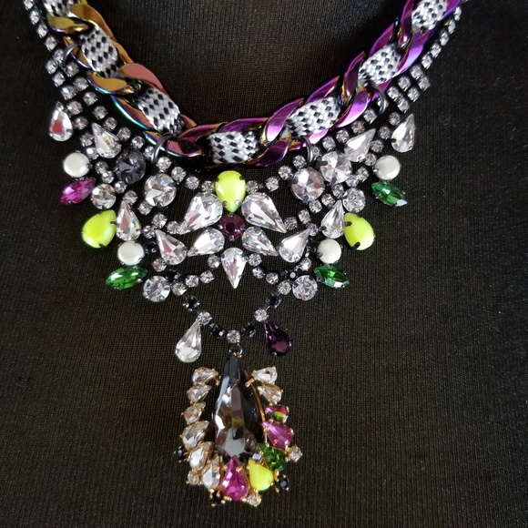 Erickson Beamon Rocks Aurora MetalNecklace Chunky - Picture 7 of 9